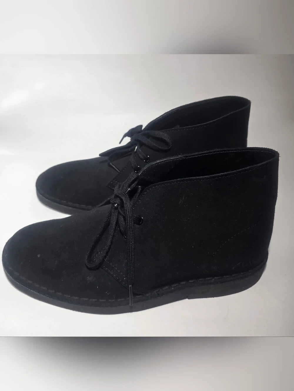 Clarks Desert Boot Black Suede Chukka Lace Up Women’s Size 8.5